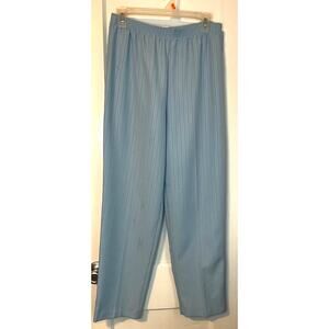 Vintage 70s Bend Over Light Blue Embroidered Straight Leg Stretch Pants Medium